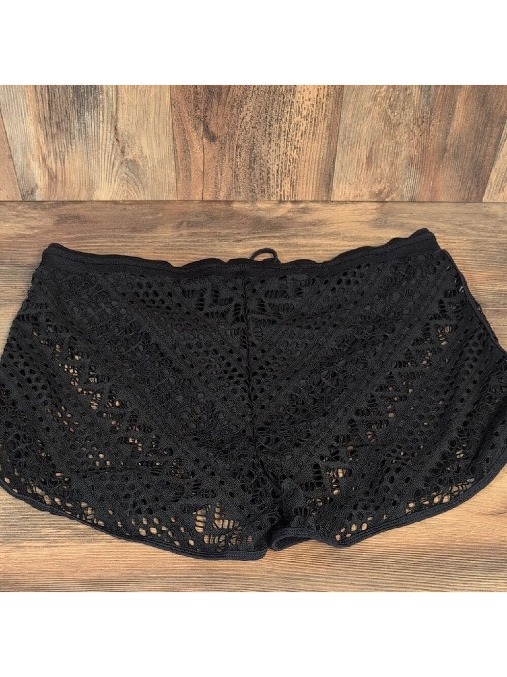 Black Lace Over Swimming Shorts XL           721G - Picture 4 of 5
